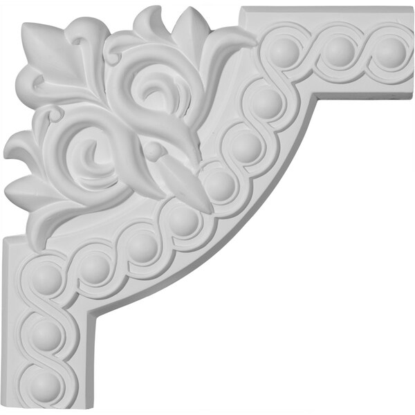 Ekena Millwork 10 1/4"W x 10 1/4"H Foster Running Coin Panel Moulding Corner (matches moulding PML02X00FO) PML10X10FO - main